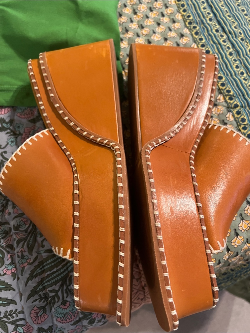 Farm Rio Camel Wedge Mule Sandals, NEW, Size 9 - Picture 13 of 15